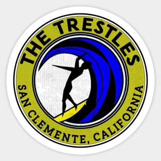 Surfing The Trestles San Clemente California Sticker